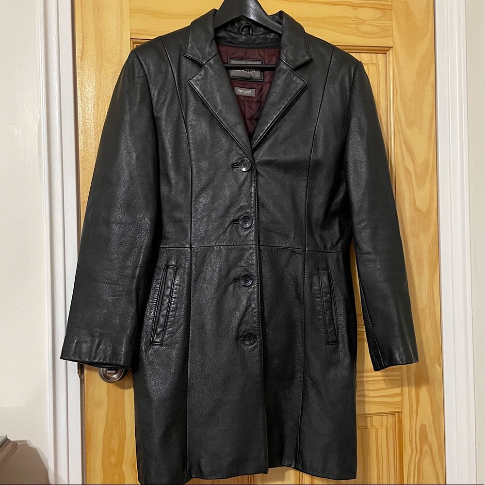 Vintage Wilson's Leather Long Line Coat w Lining